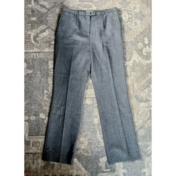 Pendleton 100% Wool Women’s 8 pants grey straight leg, dress pants, herringbone - Picture 2 of 9